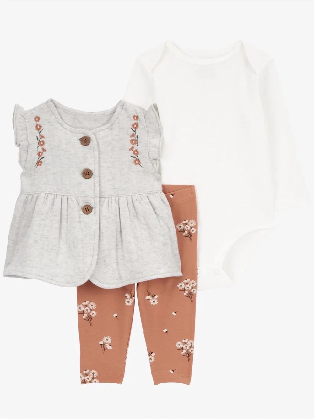 Carter’s Baby 3-Piece Quilted Double Knit Vest Set 12M